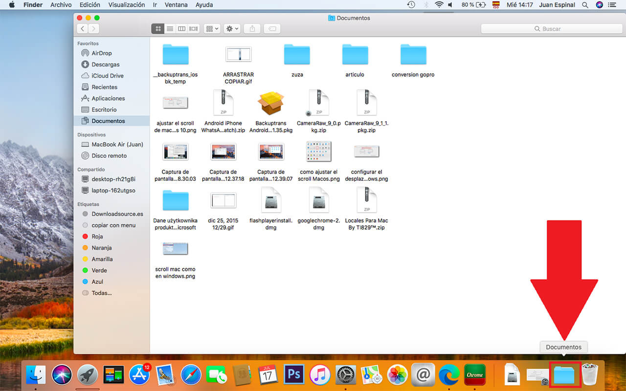 Como añadir una carpeta o archivo al Dock de MacOS